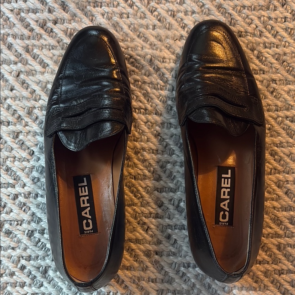 Black Leather Women's Loafers
